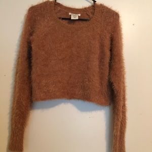 Billabong Super Soft Crop Sweater. Brown. Small